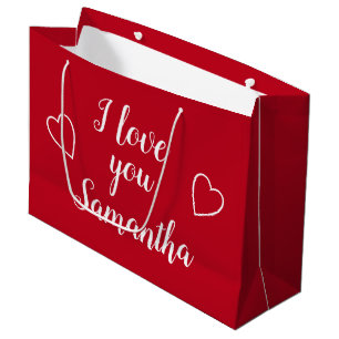 Bolsa De Regalo Grande Te Amo Nombre Personalizado