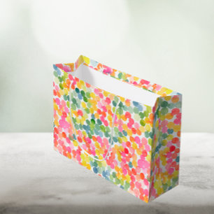 Bolsa De Regalo Grande Té de burbuja arcoiris Naranja rosado verde