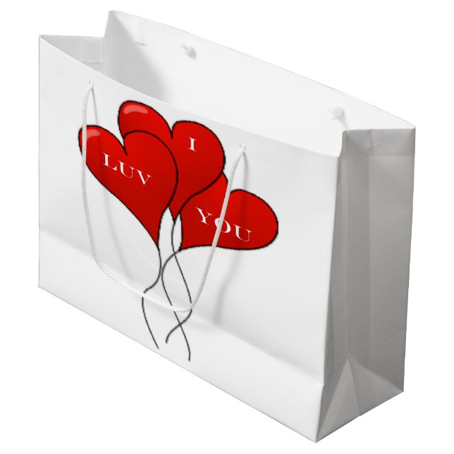 BOLSA DE REGALO GRANDE "TE LUV" BALLOONES (Angulo Anverso)