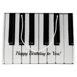 Bolsa De Regalo Grande Teclas de piano de cumpleaños feliz