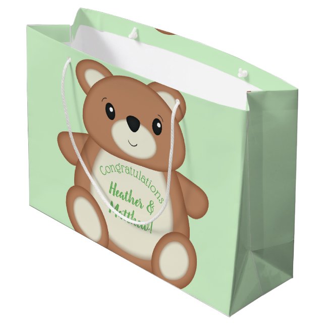 Bolsa De Regalo Grande Teddy Bear Baby Shower (Angulo reverso)