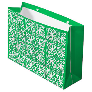 Bolsa De Regalo Grande Teja marroquí - verde y blanco de jade