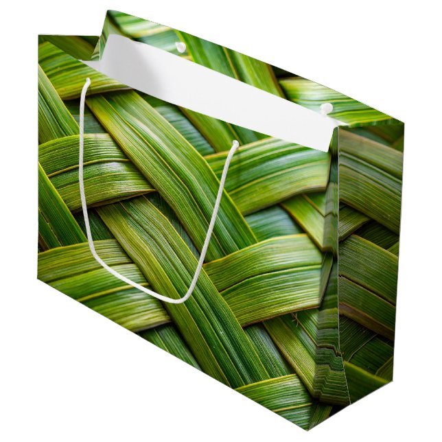 Bolsa De Regalo Grande Tejido fresco de bambú verde (Angulo Anverso)