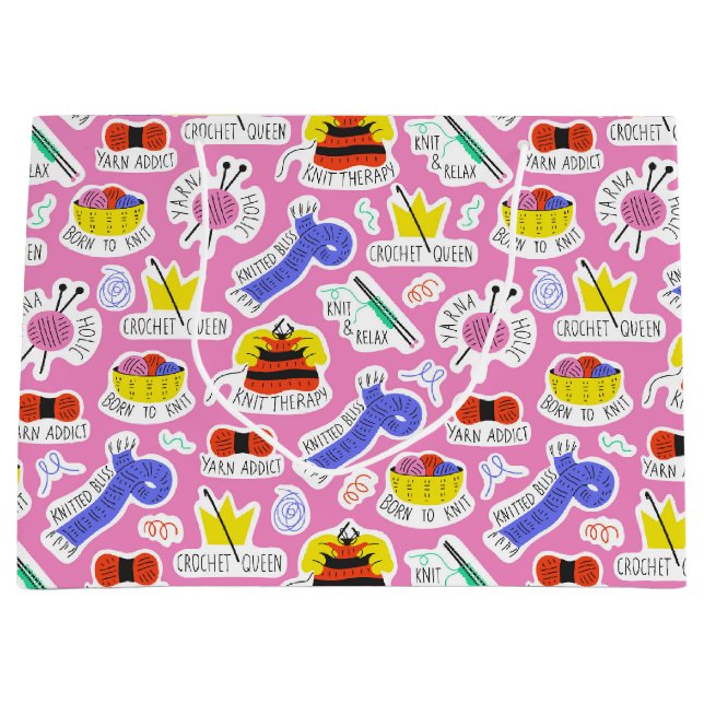 Bolsa De Regalo Grande Tejiendo amor a los crochet (Anverso)