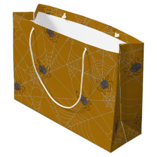 Bolsa De Regalo Grande telaraña y calabazas de Halloween