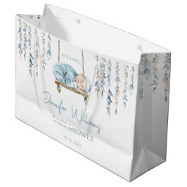 Bolsa De Regalo Grande Tema bohemio azul boho ducha de bebé Gift Bag