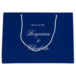 Bolsa De Regalo Grande Tema de Boda Naval con Fecha y Nombre Personalizad