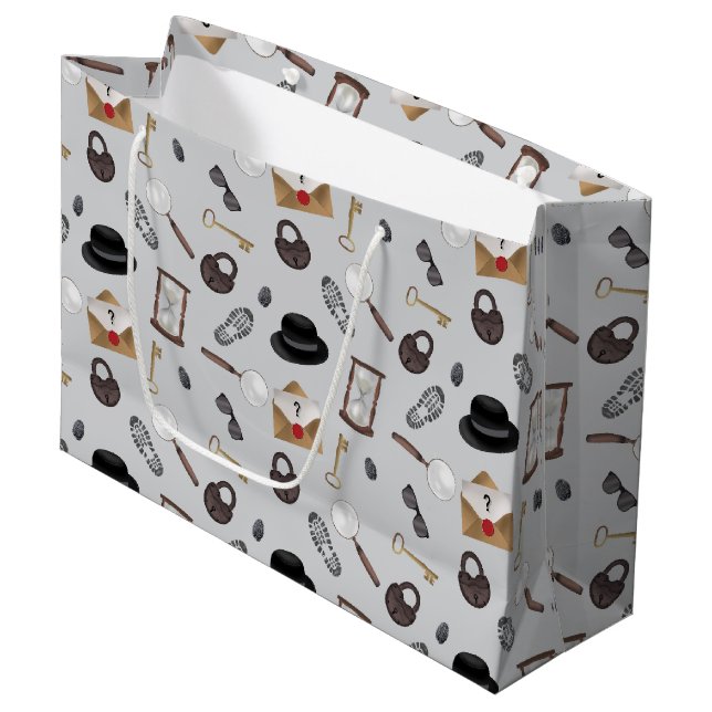 Bolsa De Regalo Grande Tema de detectives de agentes secretos misteriosos (Angulo Anverso)