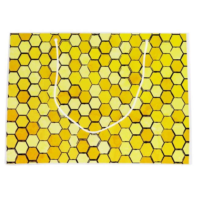 Bolsa De Regalo Grande Tema de Honeycomb Bee (Anverso)