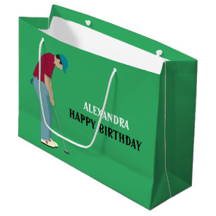 Bolsa De Regalo Grande Tema del golf verde