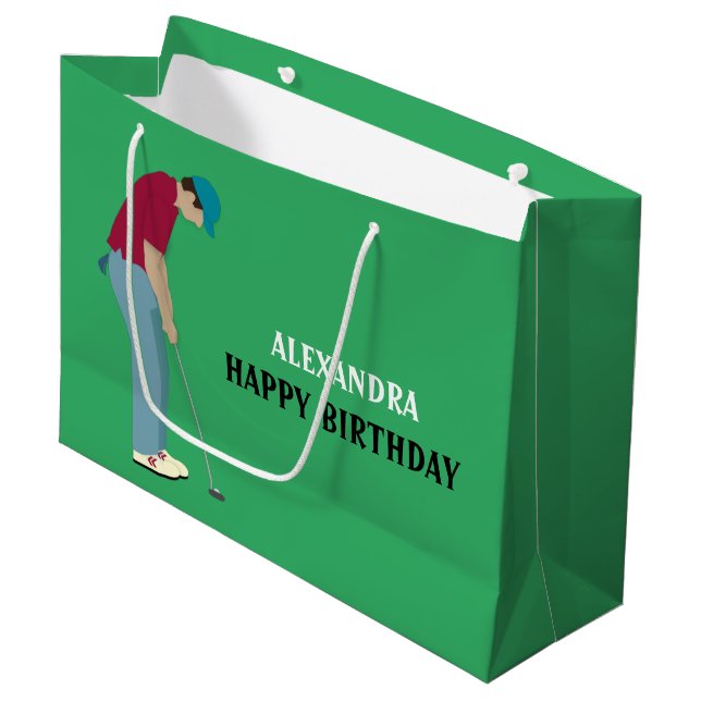 Bolsa De Regalo Grande Tema del golf verde (Angulo Anverso)