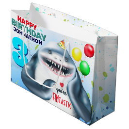 Bolsa De Regalo Grande Tema del Tiburón Noches Fintásticos Cumpleaños