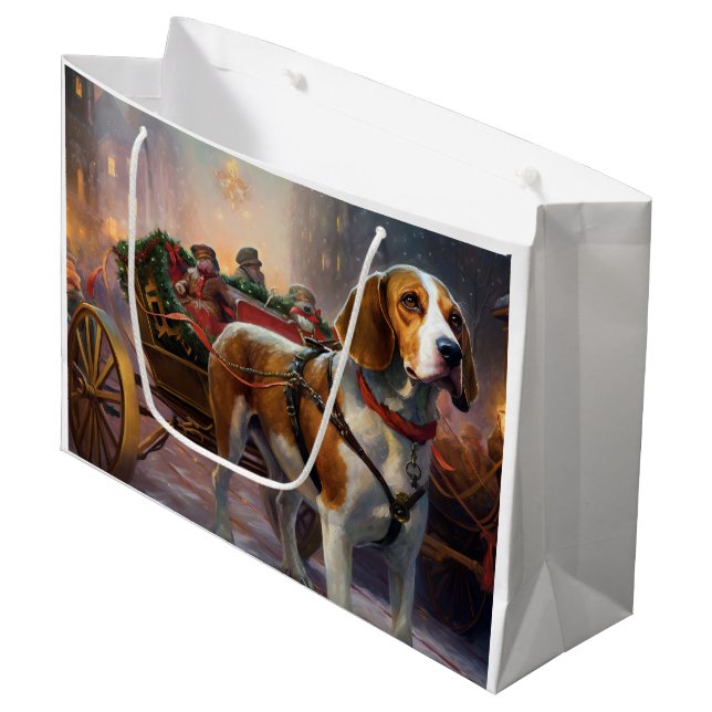 Bolsa De Regalo Grande Temporada festiva de los Navidades Beagle (Angulo Anverso)
