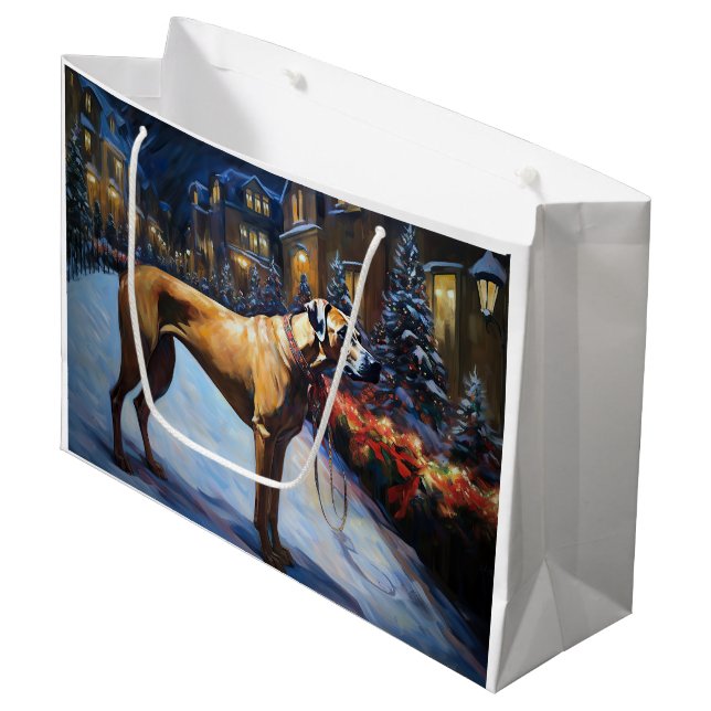 Bolsa De Regalo Grande Temporada festiva de los Navidades Ridgeback Rhode (Angulo Anverso)