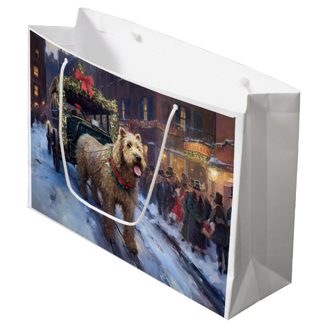 Bolsa De Regalo Grande Temporada festiva de los Navidades Wheaten Terrier (Angulo Anverso)