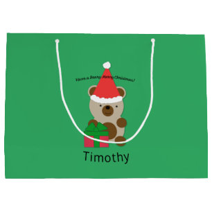 Bolsa De Regalo Grande Ten un oso oso oso navideño