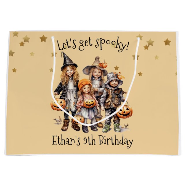 Bolsa De Regalo Grande ¡Tengamos miedo! Fiesta de cumpleaños de niños dis (Anverso)