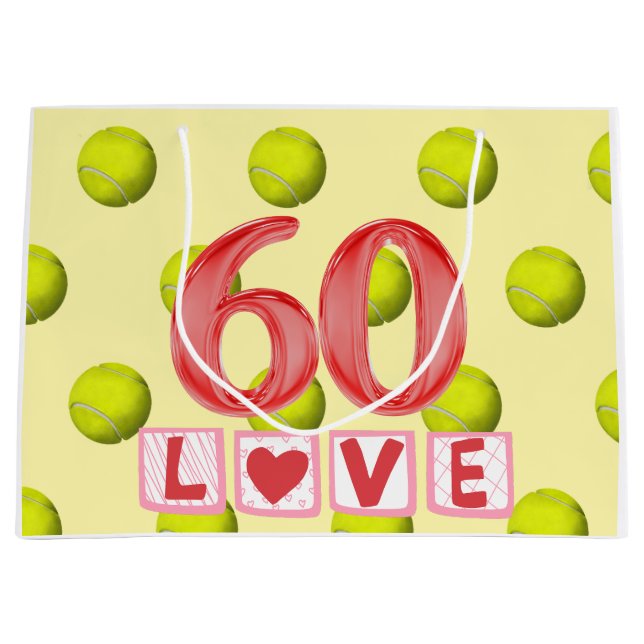 Bolsa De Regalo Grande Tenis temática 60 cumpleaños (Anverso)