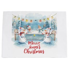 Bolsa De Regalo Grande Tennis Christmas  Festive Snowman 