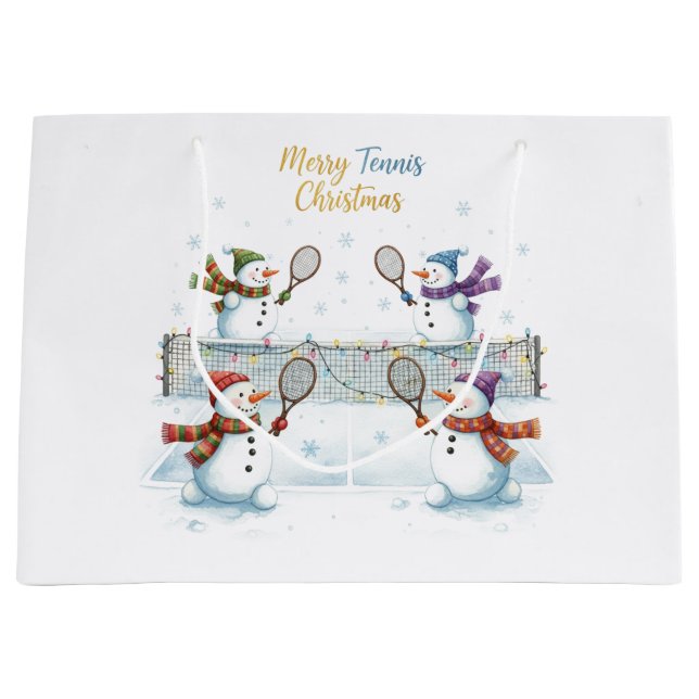 Bolsa De Regalo Grande Tennis Christmas  Festive Snowman  (Anverso)