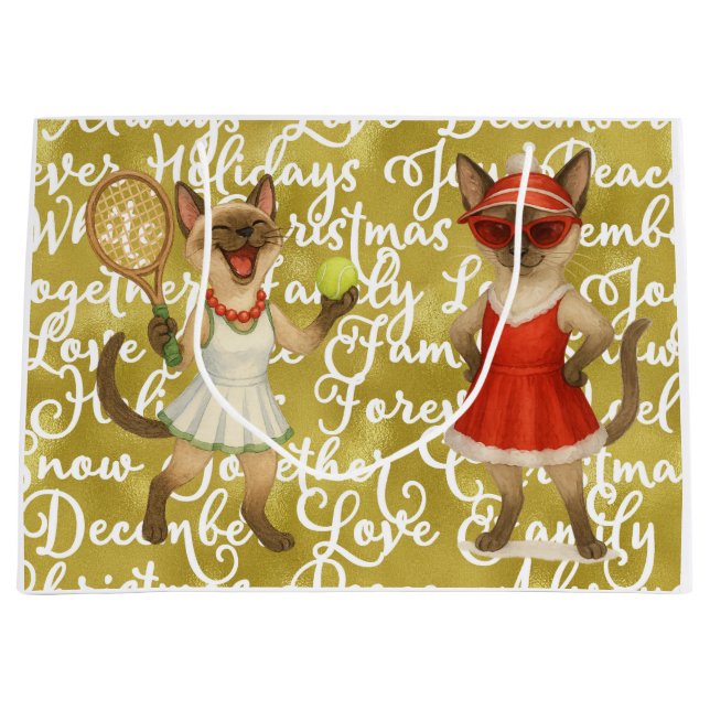 Bolsa De Regalo Grande Tennis Christmas Mug Cat Lovers  (Anverso)