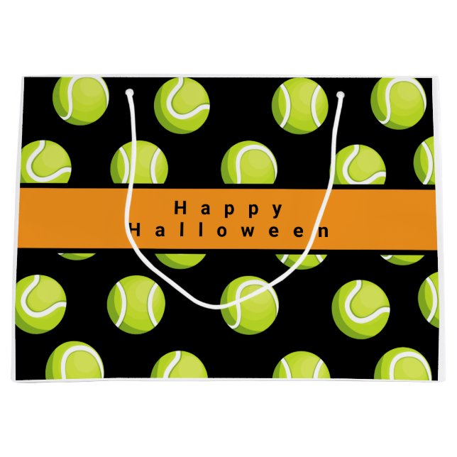 Bolsa De Regalo Grande Tennis Happy Halloween con pelota por todas partes (Anverso)
