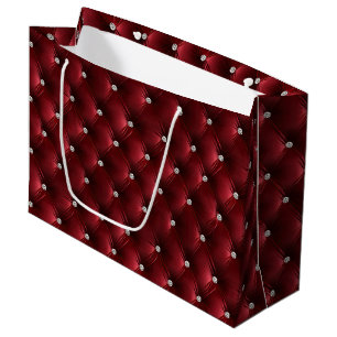 Bolsa De Regalo Grande Terciopelo Faux de la Moda Roja Cálida