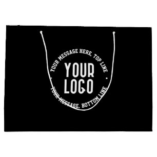 Bolsa De Regalo Grande Texto de personalizable y su logotipo o imagen sub