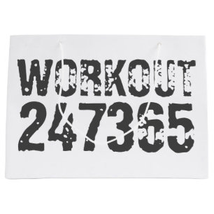 Bolsa De Regalo Grande Texto desgastado y raspado Workout 247365 azul