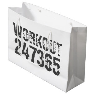 Bolsa De Regalo Grande Texto desgastado y raspado Workout 247365 rosa