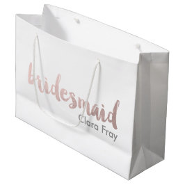 Bolsa De Regalo Grande texto moderno y elegante de imitación rosa dorado 