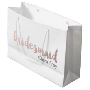 Bolsa De Regalo Grande texto moderno y elegante de imitación rosa dorado 