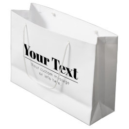 Bolsa De Regalo Grande Texto Retro-moderno Elegante | Blanco & Negro