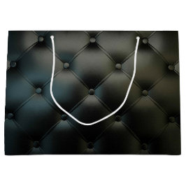 Bolsa De Regalo Grande Textura de cuero negra magnífica