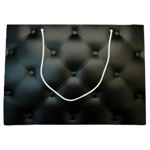 Bolsa De Regalo Grande Textura de cuero negra magnífica