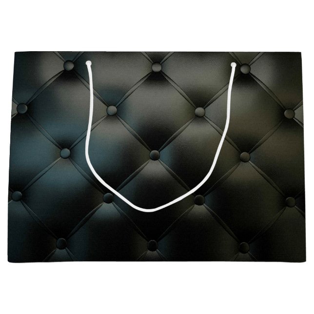 Bolsa De Regalo Grande Textura de cuero negra magnífica (Anverso)