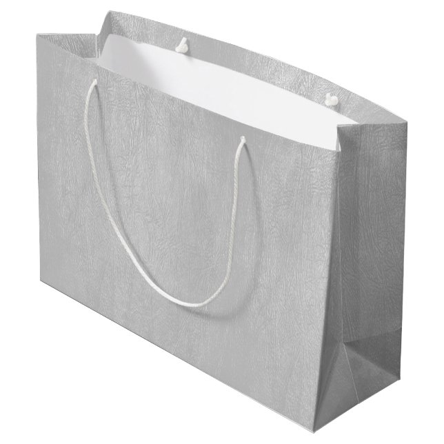 Bolsa De Regalo Grande Textura de imitación gris claro (Angulo reverso)