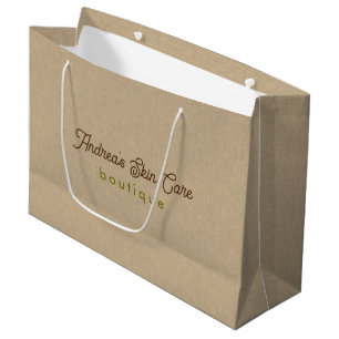 Bolsa De Regalo Grande Textura de línea clásica de color natural