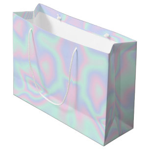 Bolsa De Regalo Grande Textura holográfica de imitación líquida