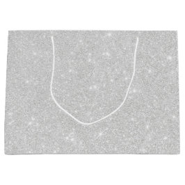 Bolsa De Regalo Grande Textura Purpurina plateada Esparkling blanco brill