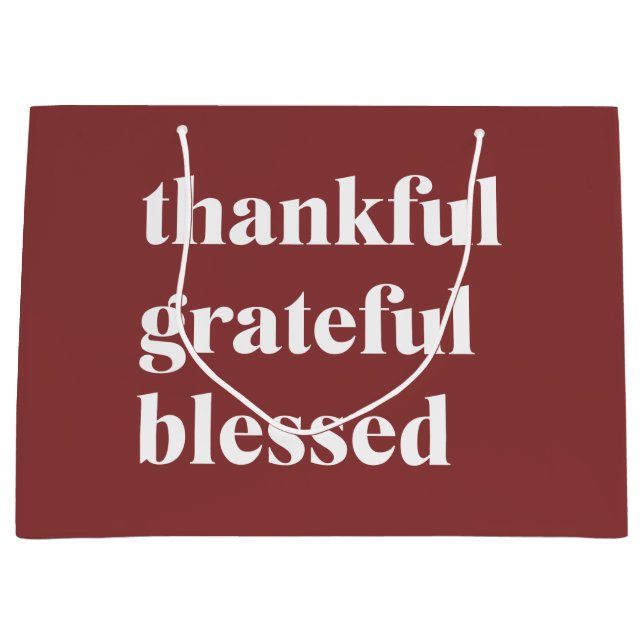 Bolsa De Regalo Grande Thankful Grateful Blessed (Anverso)