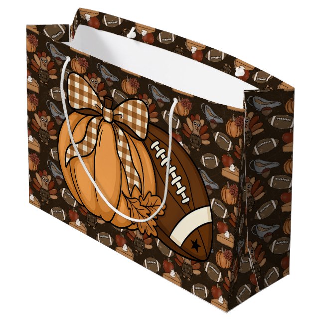 Bolsa De Regalo Grande Thanksgiving Football  (Angulo reverso)