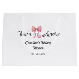 Bolsa De Regalo Grande that's amore bridal shower pink retro bow boho nam
