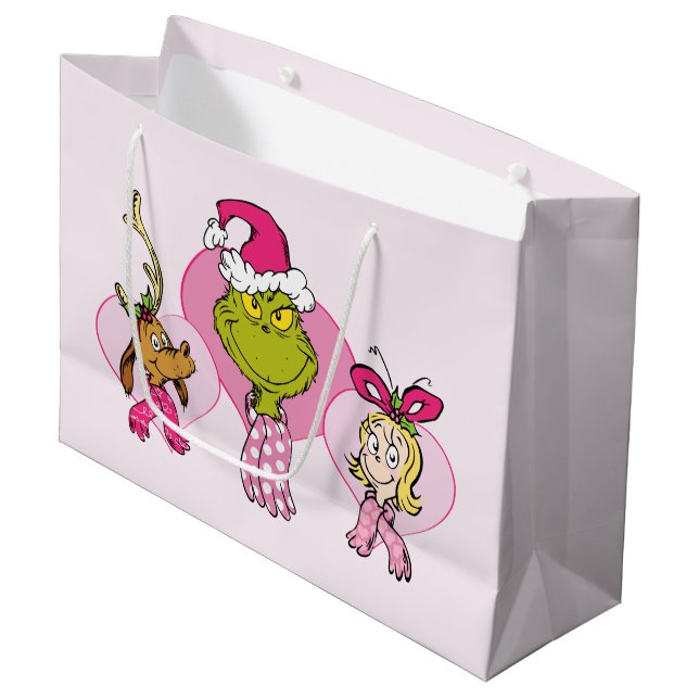 Bolsa De Regalo Grande The Grinch Crew in Pink Valentine's Portrait (Angulo Anverso)