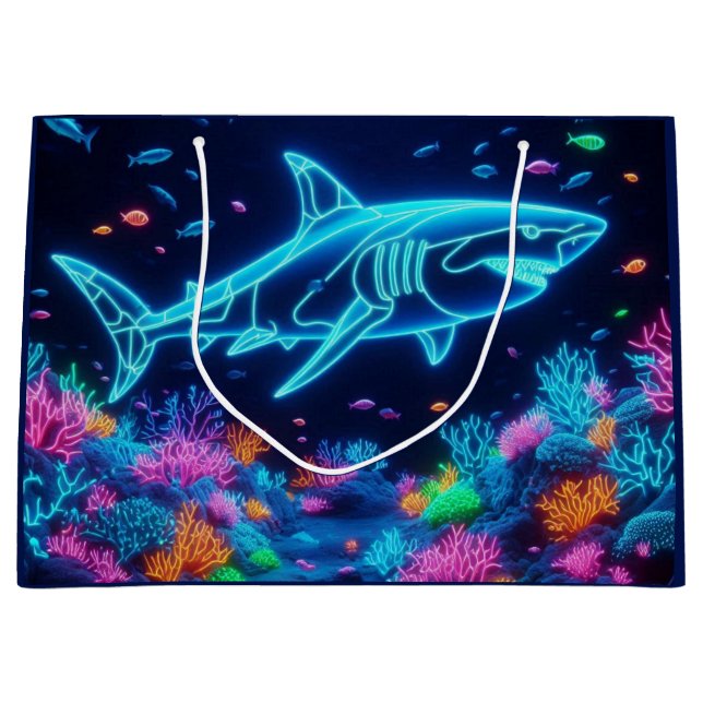 Bolsa De Regalo Grande Tiburón colorido (Anverso)
