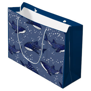 Bolsa De Regalo Grande Tiburón de ballena estrellado (oscuro)