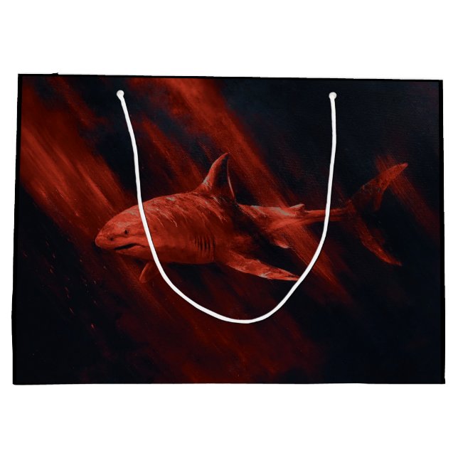 Bolsa De Regalo Grande Tiburón Rojo (Reverso)