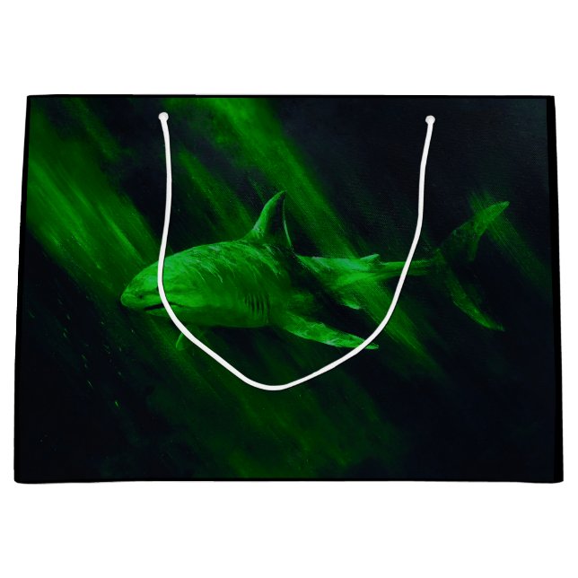 Bolsa De Regalo Grande Tiburón Verde (Anverso)