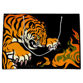 BOLSA DE REGALO GRANDE TIGRE EN LLAMAS