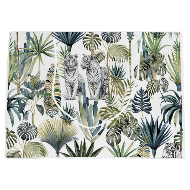 Bolsa De Regalo Grande Tigres blancos de la jungla (Anverso)